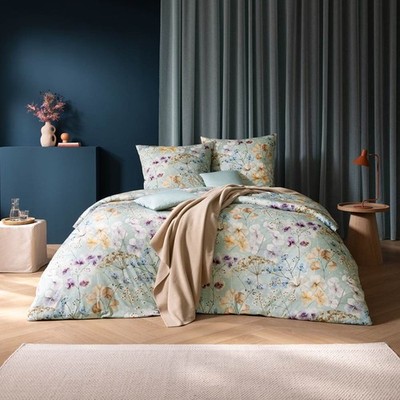 Estella Mako Jersey Bettwäsche 155x220 Sonja mint Blüten Gräser 6544-520