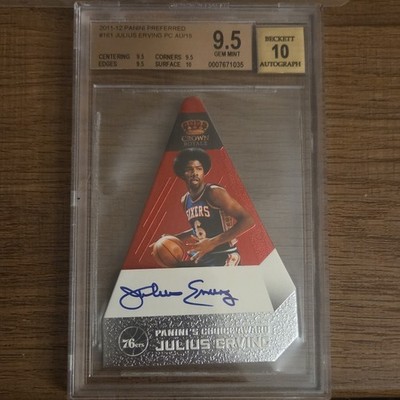 Panini 2011-12 Preferred Julius Erving #161 PC Auto /15 BGS 9.5, 10 Auto