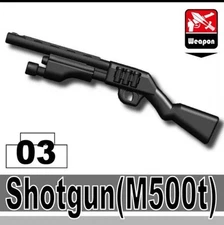 M500T Black Tactical 12 Gauge Shotgun Weapon compatible Lego brick minifigures