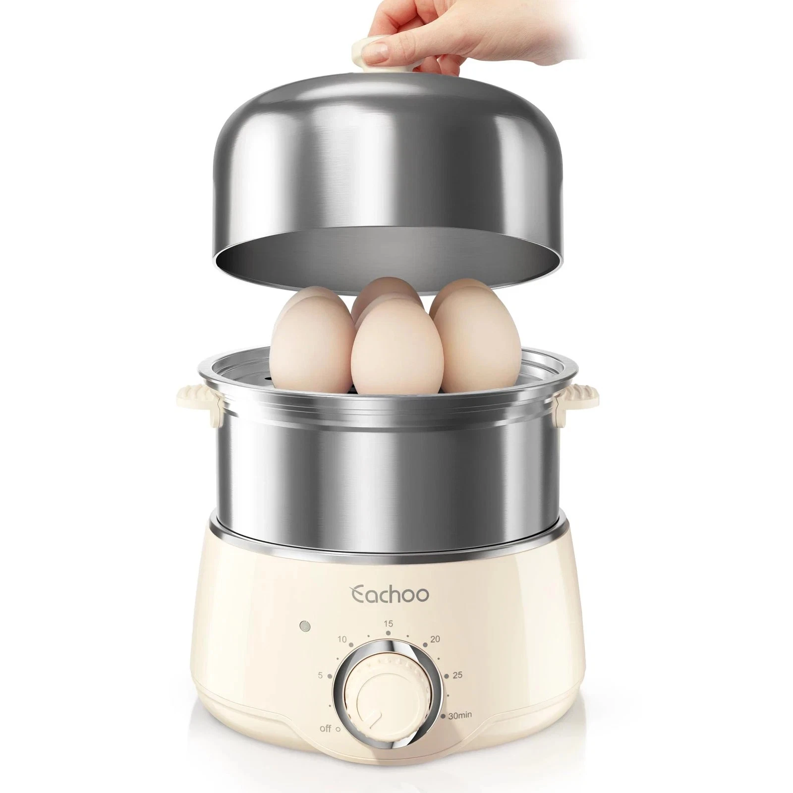 14 Egg Stainless Steel Electric Rapid Hard Boiled Egg Cooker Steamer w/ Timer