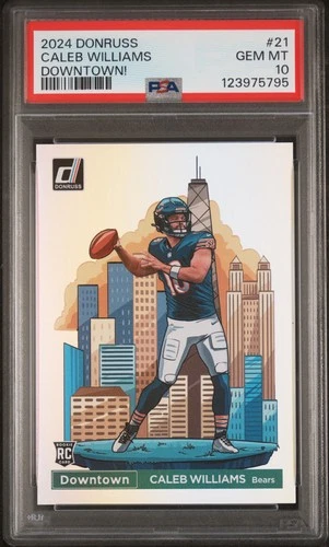 2024 PANINI DONRUSS DOWNTOWN! #21 CALEB WILLIAMS ROOKIE RC PSA 10