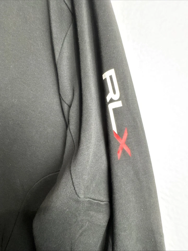 Jaqueta de Trilha RLX Ralph Lauren XXL Masculina Preta Algodão Zíper Completo Aquecimento Bolsos com Zíper - Imagem 4 de 4