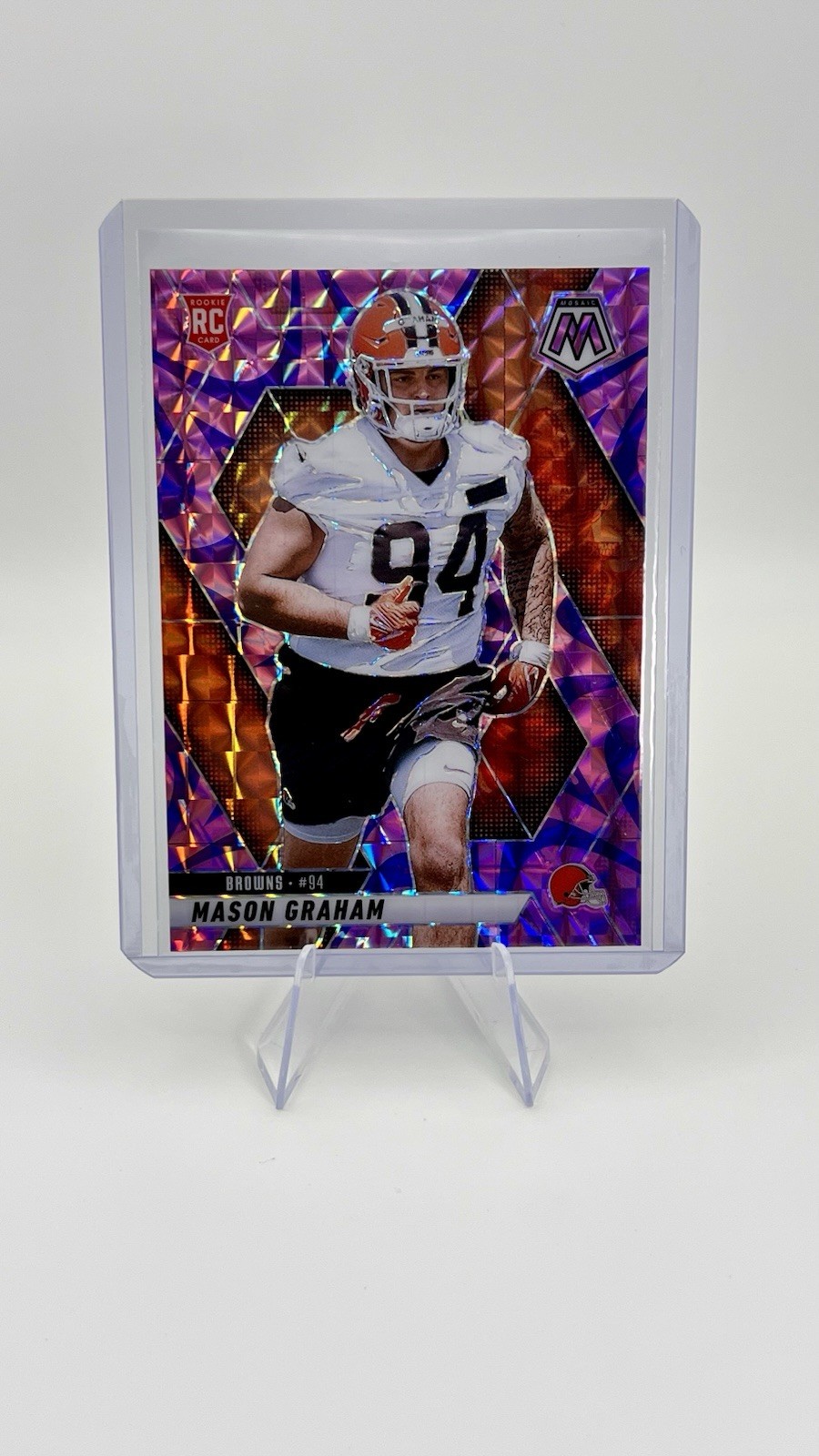 2025 Mosaic Football Mason Graham #311 RC Reactive Purple Prizm