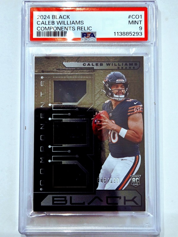 2024 Caleb Williams RC SP /199 Panini Black Triple Patch Rookie PSA 9 POP 3, 0^