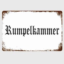 Blechschild Rumpelkammer Vintage Metallschild TEL4880