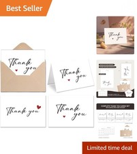 Elegant 24-Pack Heart Design Thank You Cards with Envelopes for All Occasions