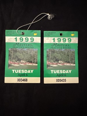 1999 MASTERS GOLF Practice Rd Tix - Augusta National GC/Jose Maria Olazabal Wins