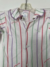 Vintage 1990s Baby Girl Pajama Footie Bodysuit Jordache NWT Striped Collared