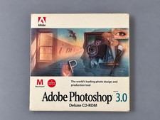 Adobe Photoshop 3.0 Deluxe CD-ROM Macintosh Mac Vintage Software w/ Serial