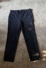 Liverpool Los Angeles Navy Plaid Knit Trousers Pants Womens 8/29