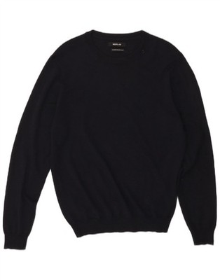Replay Mens Crew Neck Jumper Sweater Medium Navy Blue Merino Wool DX08