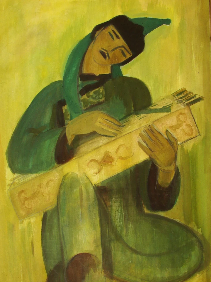Ukrainian Soviet Painting historical portrait Ethnicities musician Bouchukism - Image 2 of 4
