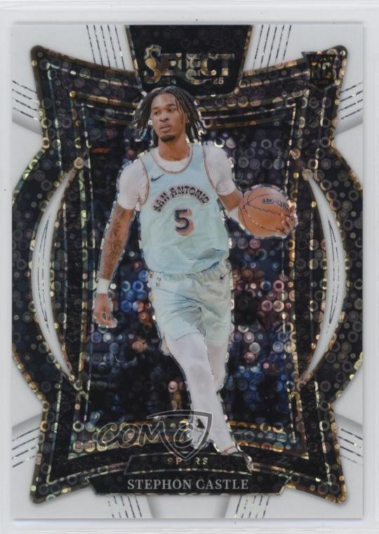 2024 Select Concourse White Disco Prizm 57/75 Stephon Castle #72 Rookie RC 10w8