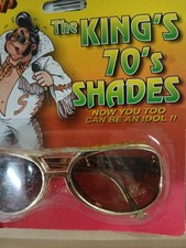 Elvis Rock Roll King gold Glasses Specs Shades Stag Festival Fancydress Pop star