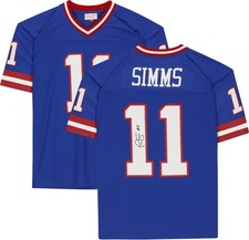 Phil Simms New York Giants Autographed Mitchell & Ness Blue Replica Jersey