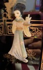 Jade And Black Lacquer Japanese Mini Partition With Hand Carved Geisha — photo 3