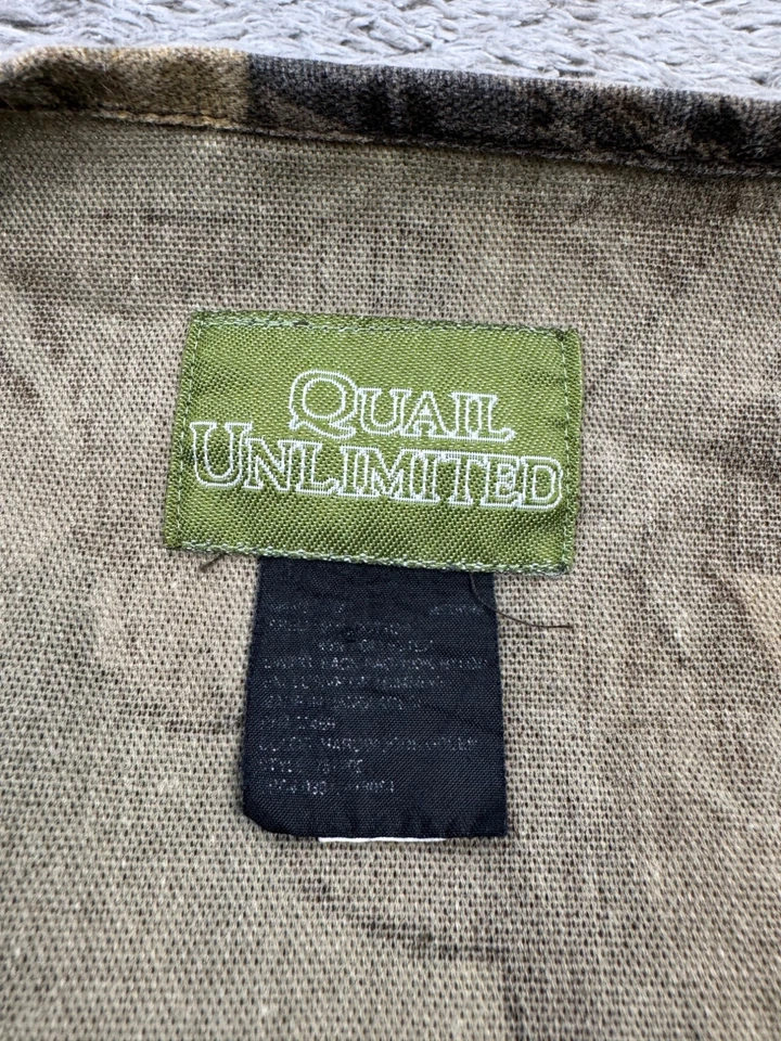 Quail Unlimited Vest Men Large Realtree Hardwoods Camo Shooting Dove Hunting Vtg - Image 3 of 4