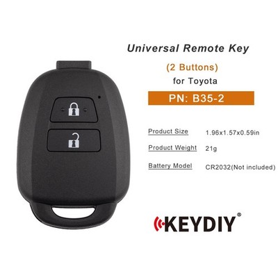 KEYDIY KD B35-2 Universal Remote Key B Series 2 Buttons for Toyota Style