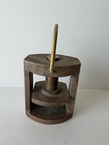 Vintage Press Denture Flask Dental Lab Clamp Equipment Red Brass