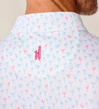 JOHNNIE O Men's Featherweight Performance Polo Pin Up White Size M NWT 110
