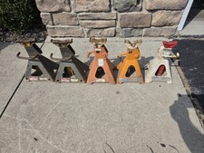 Lot 5 Ratcheting Jack Stands Napa 91-505 2 Ton Ram-lift 1324 3 Ton Larin
