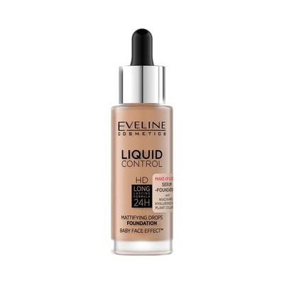 Eveline Liquid HD Drops Mattierendes Make-up - 060 Sunny Beige 30 ml