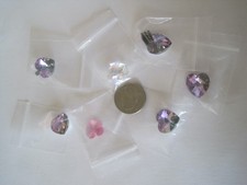 Swarovski Crystal Pendant Heart Pink Purple White Lot 7