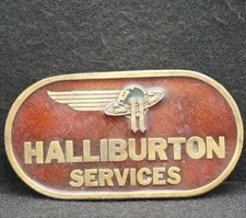 WF07116 VINTAGE 1977 **HALLIBURTON SERVICES** OILFIELD LOGO BELT BUCKLE