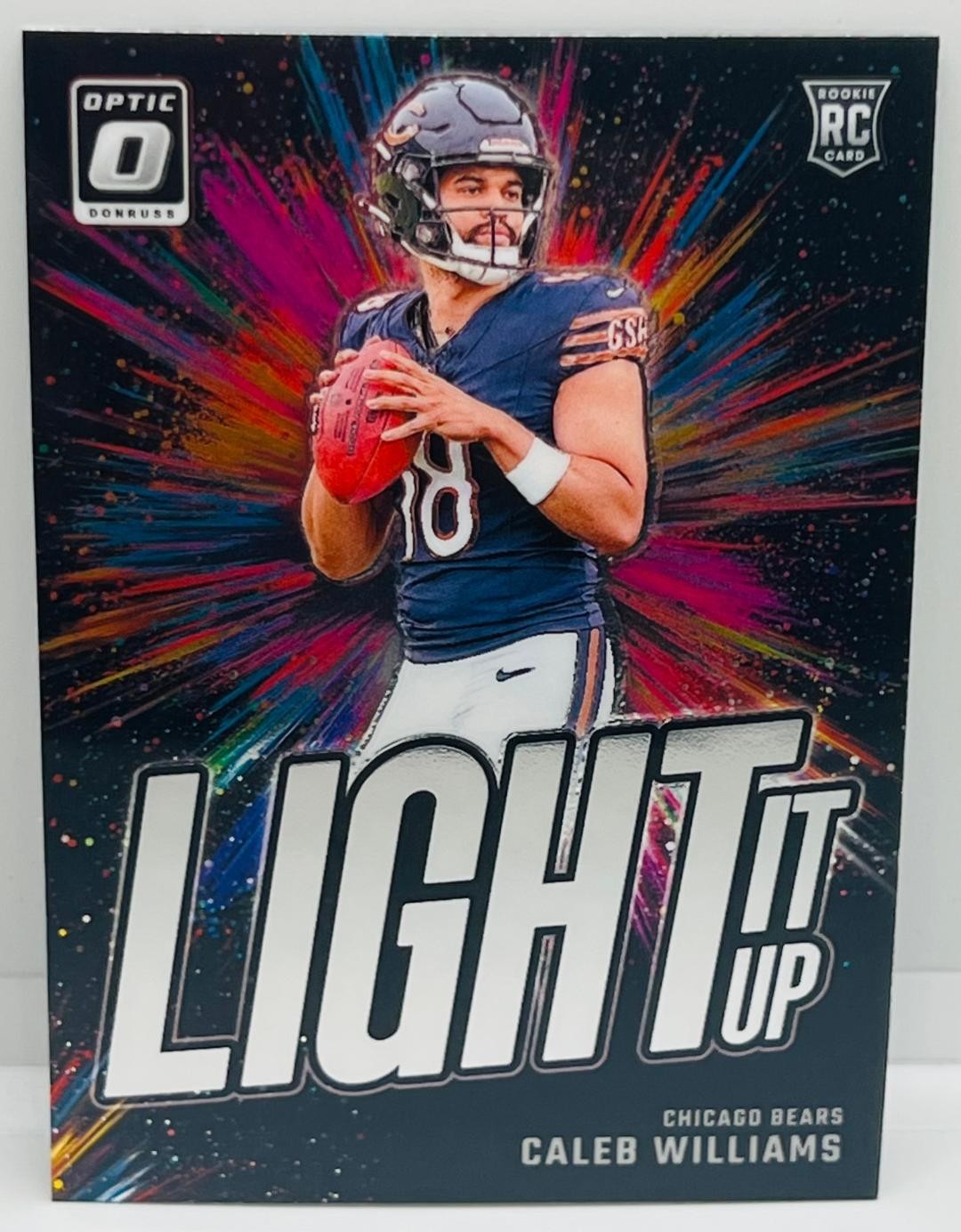 Caleb Williams 2024 Donruss Optic Light It Up Rookie Card (RC) #1 Chicago Bears