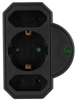 REV 3-Fach Zwischenstecker Mehrfachstecker Adapter Schwarz