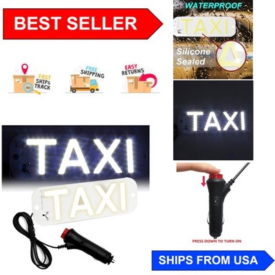 12V Waterproof LED Taxi Light with Suction Mount & Cig Plug - Stay/Strobe Mode