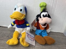 Disney Store Mini Bean Bag Plush Goofy and Donald Duck 9 New W/ Tag Lot of 2