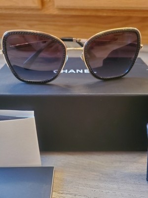 Chanel 4277b Gold & Matte Black W/clear Crystals - Grey Gradient