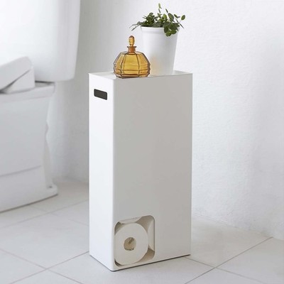 Yamazaki Toilettenpapier Aufbewahrung für Klopapier WC-Rollen Ersatzrollen weiß