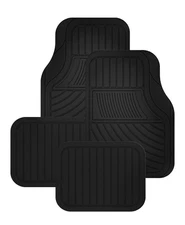 Hot！Auto Drive 4PC Rubber Light Duty Floor Mats Cursor Black - Universal Fit