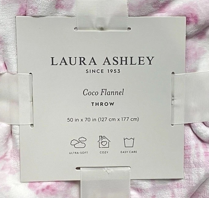 Manta reversible Laura Ashley rosa floral baño súper suave coco 50 x 70 Foto 4 de 4
