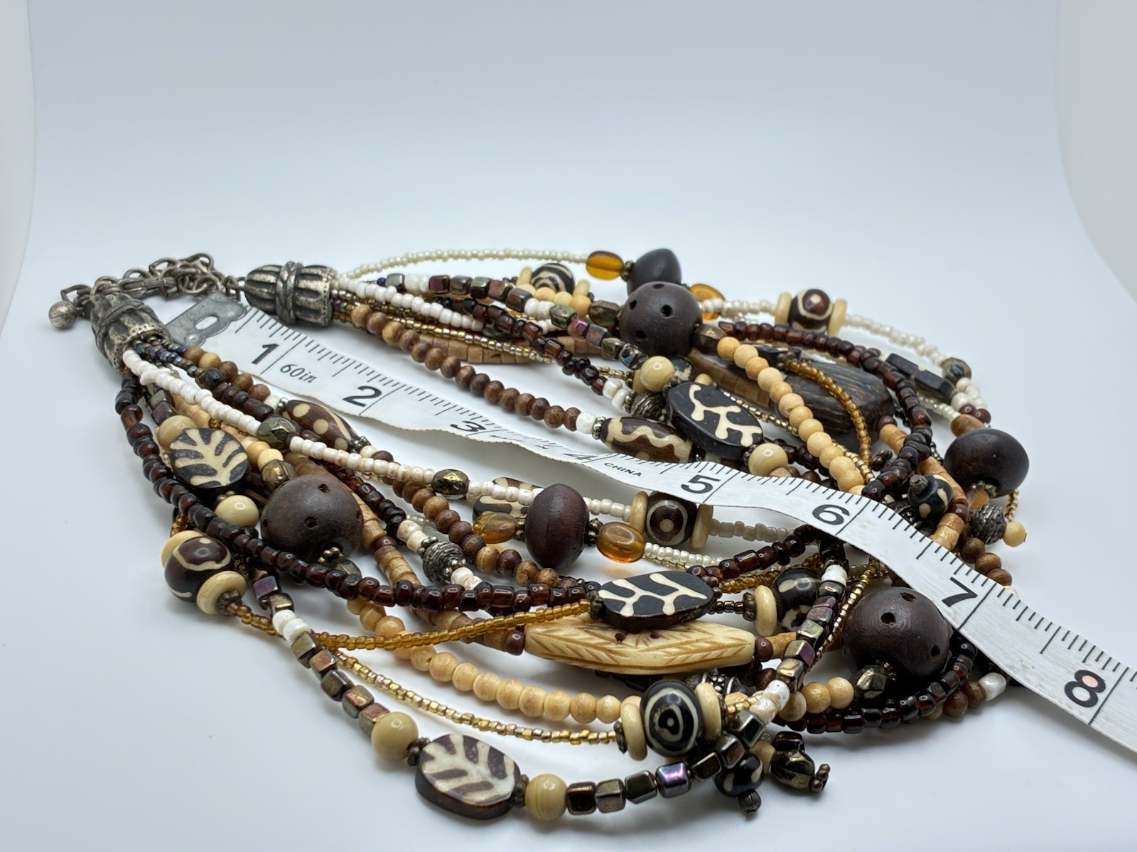 Chicos Multi Strand Beaded Statement Necklace Bro… - image 11