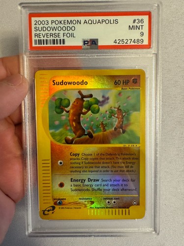 2003 Pokemon - Sudowoodo Reverse Holo Rare E Reader Aquapolis 36/147 PSA 9 Mint! - Picture 2 of 7