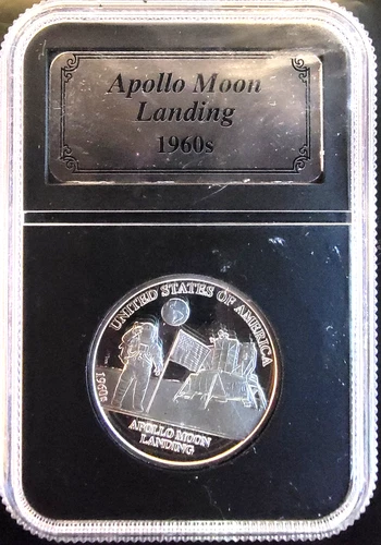 1960-S Apollo Moon Landing Bullion American History Vtg-0.999 Silver 1/2 Oz Coin