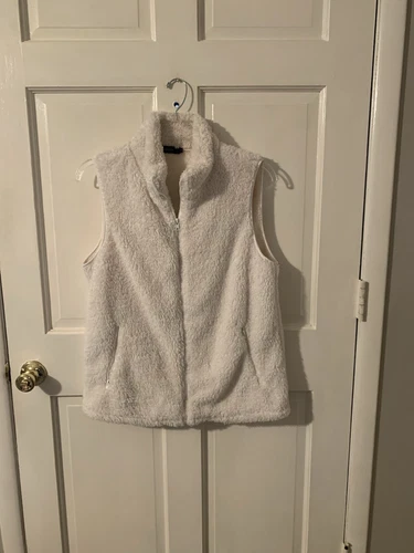 OFF WHITE Cappotto gilet moda donna bianco sporco taglia grande 2 tasche esterne e 2 interne