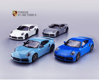 Miniature Porsche 911 (992) Turbo S Cabriolet 1:18 Minichamps, Bleu Métallisé 2020