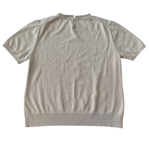 Brooks Brothers Luxury Silk Blend Short Sleeve Sweater Top Beige Kids Medium - Picture 4 of 7