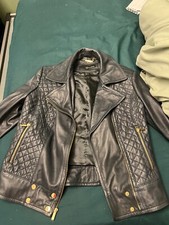 Navy Leather Jacket, 100% Leather, Lightweigt And Perfect For Spring Or Fall