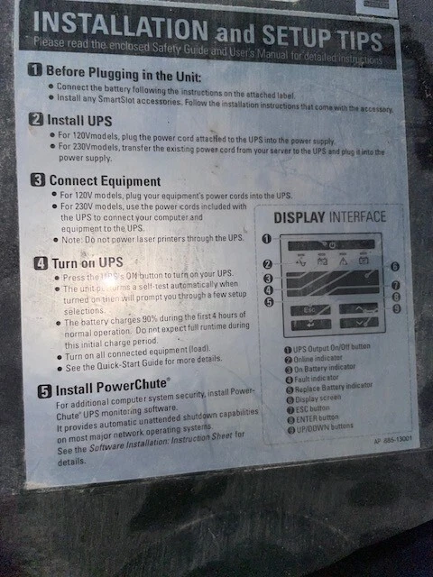 APC Smart-UPS 1000VA 700W LCD Tower 15A 120V Output: (8) 5-15R, SMT1000 - Image 3 of 4