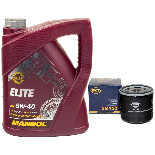 MotoröL Set 5W40 5 Liter + ÖLfilter SM158 FüR Alfa Romeo Fiat Lancia Renault-image