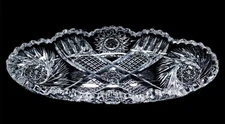 AMERICAN BRILLIANT ABP Antique Deep Cut Crystal Celery Serving Dish Bowl