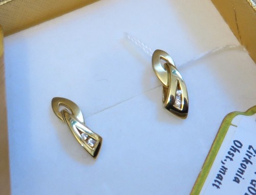 ECHT GOLD *** Zirkonia Ohrringe Ohrstecker 15 mm - Bild 3 von 9