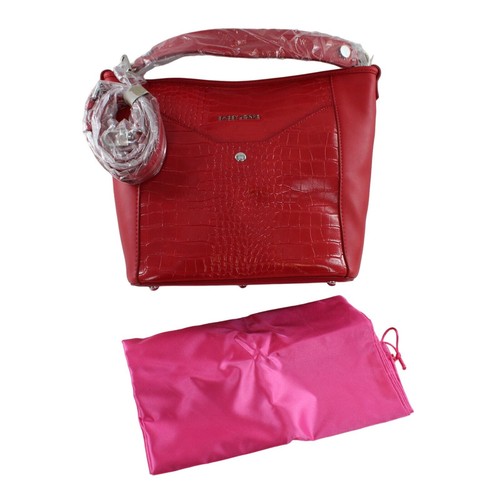 Sassy Jones Nikki Croco-Embossed Hobo Bag Red #SJ73 - Picture 2 of 5
