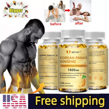 Korean Red Panax Ginseng 1600mg 120 Capsules - Extra Strength NON-GMO No Fillers