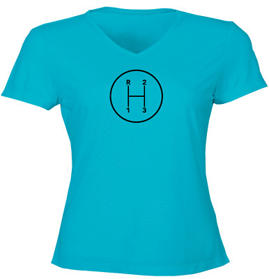 Manual Transmission Shift Pattern 3 Speed Stick Juniors Girl Women Tee T-Shirt